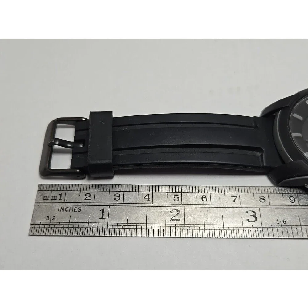 Mens Puma 2 Three Hand 45mm Silicone Watch P6018 Black Matte Gray 10ATM